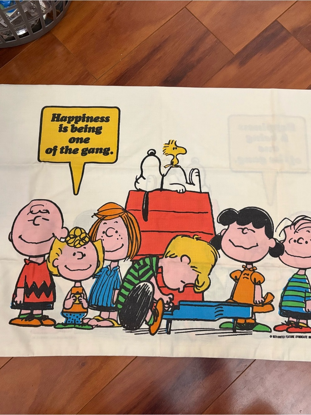 Vintage Peanuts 'Happiness Is Being One of the Gang' Printed pillowcases 1971